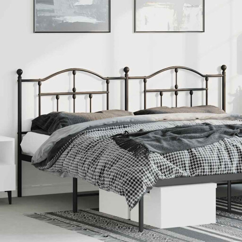Berkfield Metal Replace Headboard Black 193 cm