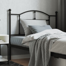 Berkfield Metal Replace Headboard Black 107 cm