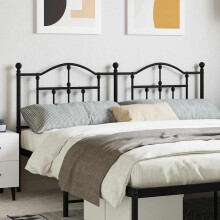 Berkfield Metal Replace Headboard Black 160 cm