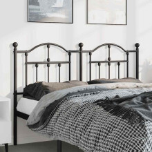 Berkfield Metal Replace Headboard Black 150 cm