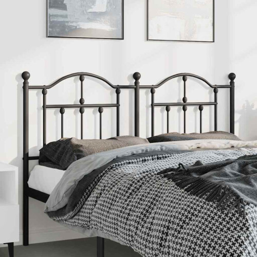 Berkfield Metal Replace Headboard Black 150 cm