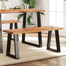 Berkfield Bench with Live Edge 110 cm Solid Wood Acacia