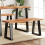 Berkfield Bench with Live Edge 110 cm Solid Wood Acacia 1