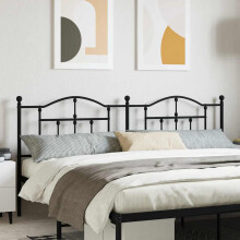 Berkfield Metal Replace Headboard Black 200 cm