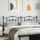Berkfield Metal Replace Headboard Black 200 cm 1