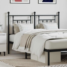 Berkfield Metal Replace Headboard Black 140 cm