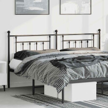 Berkfield Metal Replace Headboard Black 193 cm