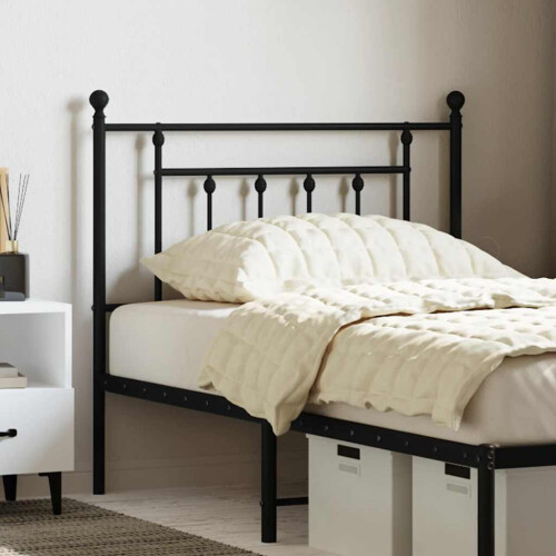 Berkfield Metal Replace Headboard Black 90 cm