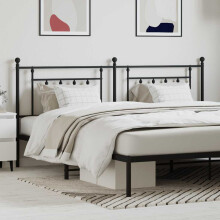 Berkfield Metal Replace Headboard Black 200 cm