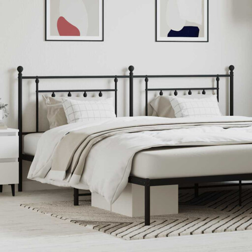 Berkfield Metal Replace Headboard Black 200 cm