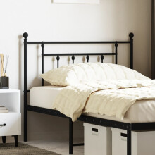 Berkfield Metal Replace Headboard Black 107 cm