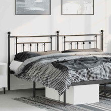 Berkfield Metal Replace Headboard Black 180 cm