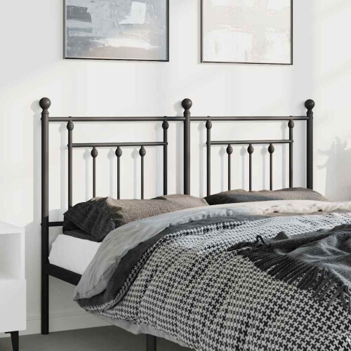 Berkfield Metal Replace Headboard Black 150 cm
