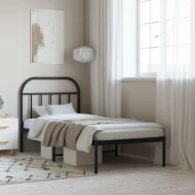 Berkfield Metal Bed Frame without Mattress with Headboard Black 90x200cm