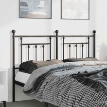 Berkfield Metal Replace Headboard Black 135 cm