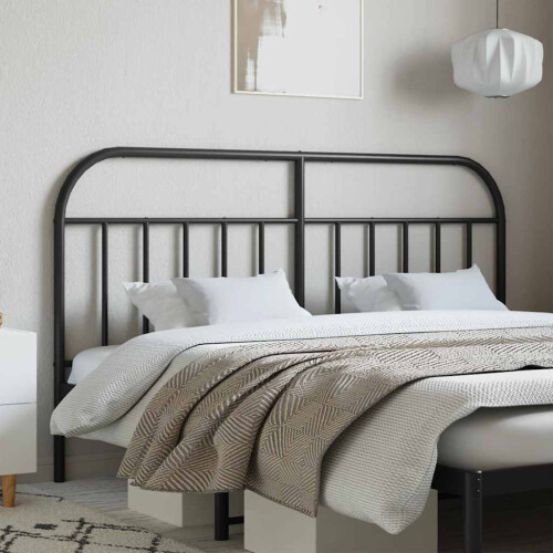 Berkfield Metal Replace Headboard Black 160 cm