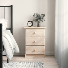 Berkfield Bedside Cabinet ALTA 41x35x55.5 Solid Wood Pine