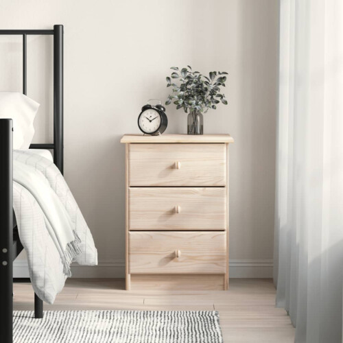 Berkfield Bedside Cabinet ALTA 41x35x55.5 Solid Wood Pine