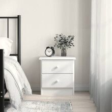 Berkfield Bedside Cabinet ALTA White 41x35x41 cm Solid Wood Pine