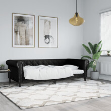 Berkfield Day Bed without Mattress Black 90x190 cm Single Faux Leather