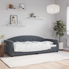 Berkfield Day Bed without Mattress Dark Grey 90x190 cm Single Velvet