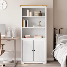 Berkfield Bookcase BODO White and Brown 80x40x172 cm Solid Wood Pine