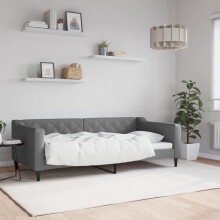 Berkfield Day Bed without Mattress Dark Grey 90x190 cm Single Fabric