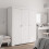 Berkfield Wardrobe BODO White 151.5x52x176.5 cm Solid Wood Pine 1
