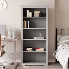 Berkfield Bookcase BODO Grey 80x38x180 cm Solid Wood Pine 5-Tier