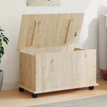 Berkfield Storage Chest with Wheels ALTA 73x39.5x43 cm Solid Wood Pine