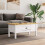 Berkfield Coffee Table BODO White and Brown 100x55x45 cm Solid Wood Pine 1