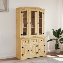 Berkfield Highboard Corona Brown 112x43x196 cm Solid Wood Mexican Pine
