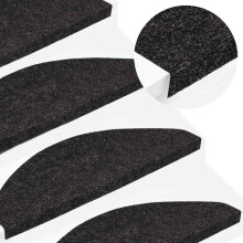 Berkfield Stair Mats Self-adhesive 10 pcs Anthracite 65x22.5x3.5 cm