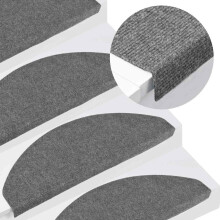 Berkfield Stair Mats Self-adhesive 10 pcs Grey 65x22.5x3.5 cm