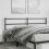 Berkfield Metal Replace Headboard Black 193 cm 1