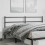 Berkfield Metal Replace Headboard Black 200 cm 1