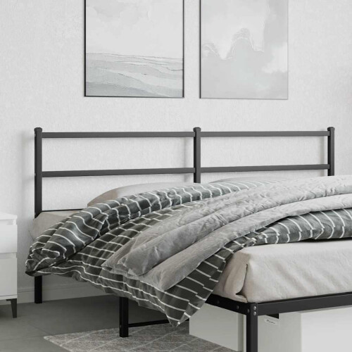 Berkfield Metal Replace Headboard Black 200 cm