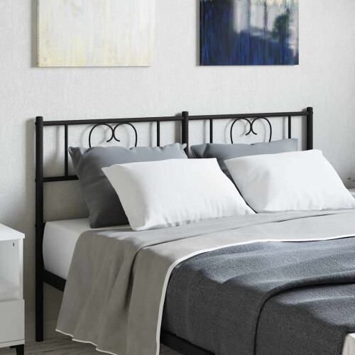 Berkfield Metal Replace Headboard Black 140 cm
