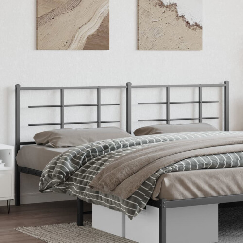 Berkfield Metal Replace Headboard Black 200 cm