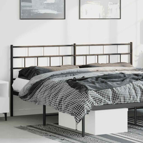 Berkfield Metal Replace Headboard Black 193 cm