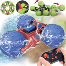 Amphibious Remote Control Car with 360 Flip, Waterproof AllTerrain RC Car for Kids 612, Blue
