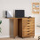 Berkfield Rolling Cabinet with Desk MOSS Honey Brown Solid Wood Pine 1
