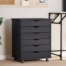 Berkfield Rolling Cabinet with Drawers MOSS Grey Solid Wood Pine