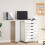 Berkfield Rolling Cabinet with Desk MOSS White Solid Wood Pine 1