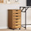 Berkfield Rolling Cabinet with Drawers MOSS Honey Brown Solid Wood Pine 1