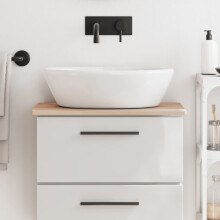 Berkfield Bathroom Countertop 60x40x1.5 cm Solid Wood Beech