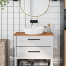 Berkfield Bathroom Countertop 80x40x1.5 cm Solid Wood Beech