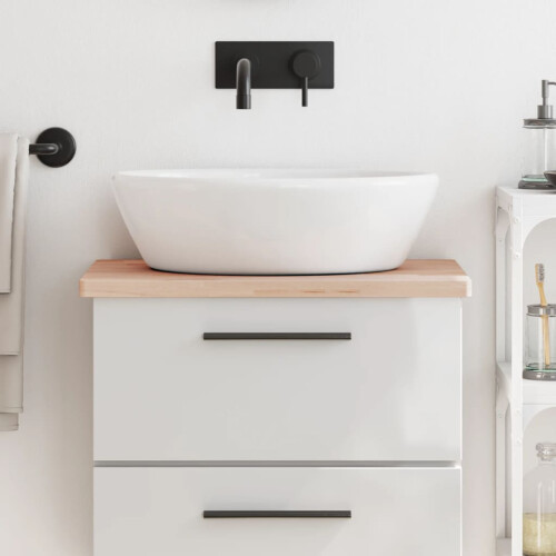 Berkfield Bathroom Countertop 60x40x2.5 cm Solid Wood Beech