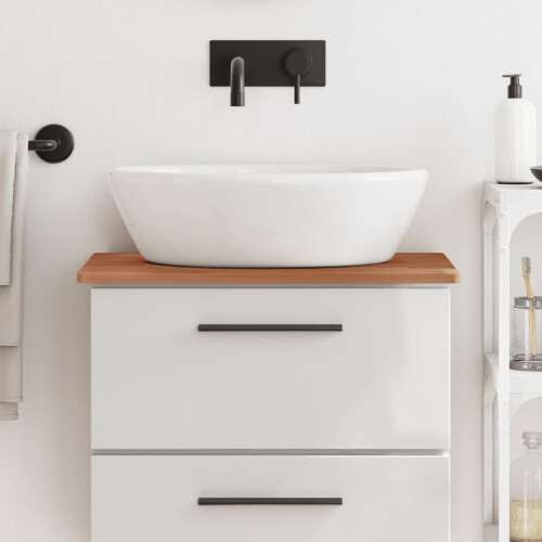 Berkfield Bathroom Countertop 60x40x1.5 cm Solid Wood Beech