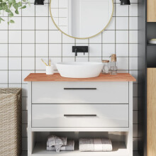 Berkfield Bathroom Countertop 100x60x1.5 cm Solid Wood Beech